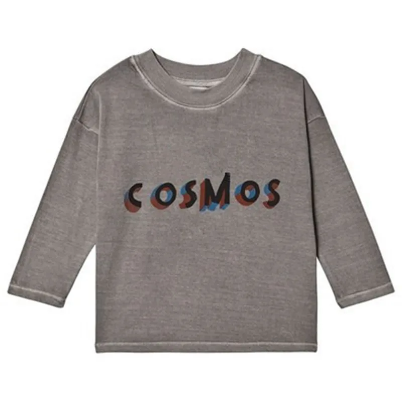 Коллекция года, новая осенне-зимняя футболка для мальчиков и девочек детская хлопковая рубашка с длинными рукавами