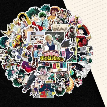 

50Pcs/Set My Hero Academia Stickers Japanese Anime Sticker For Decal On Guitar Suitcase Laptop Phone Fridge Motorcycle Car