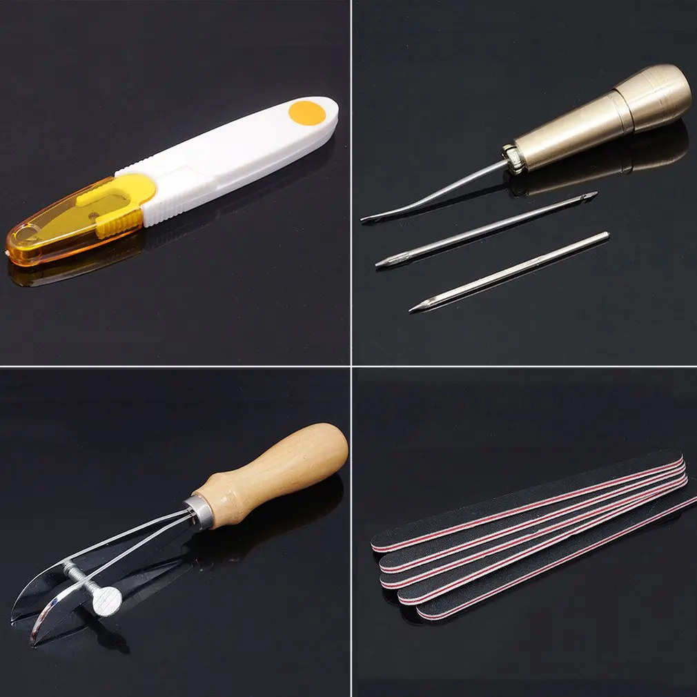 50PCS Leather Craft Tools Kit Hand DIY Sewing Stitching Carving Work Punch Saddle Leathercraft Accessories for Leather Working