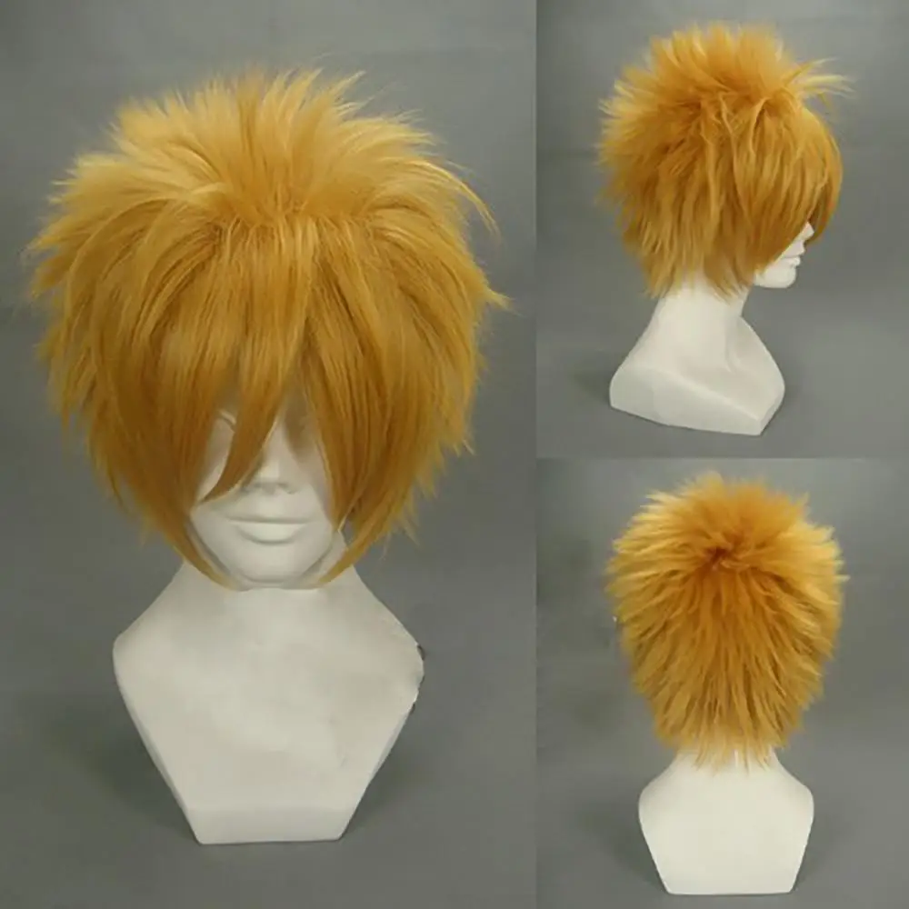 Kingdom Hearts Cosplay Anime ROXAS Sora Short Afro Pale Brown Heat Resistant Synthetic Hair Costume Wig organization xiii