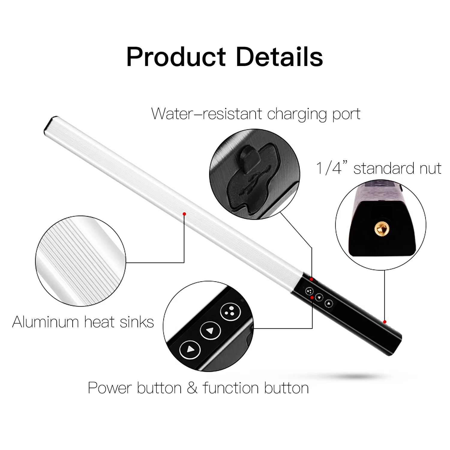LUXCEO Q508A RGB Video Light With Remote Control 3000K-6000K 36Colors Studio Photo Lighting LED Stick For Youtube TikTok Vlog 4