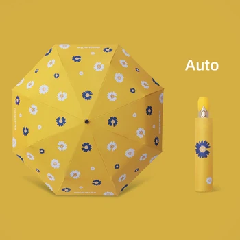 

Lovely Girls Umbrella Rain Women Three-folding Umbrella Windproof Flower Pattern Umbrella Female Waterproof parasol Automatic