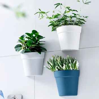 

Newly 2pcs Balcony Wall Mounted Plastic Garden Pots Vertical Greening of Walls Plant Planter Indoor and Outdoor TE889