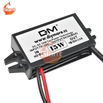 

15W Car Power Supply DC-DC Converter 12V to 5V 3A Step-down Power Module Micro USB Waterproof Output Low Heat Auto Protection