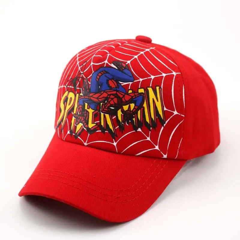 Красный Модная кепка для мальчиков с изображением милых Мстителей, Spider-man, Солнцезащитная шляпа, повседневная детская бейсбольная кепка вечерние подарки, Детская кепка - Цвет: Красный