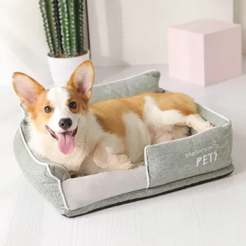 

Oxford Cloth Dog Bed Sofa Lounger Cat House Product For Small Medium Large Pet Dog Basket Bed Puppy Washable Warm Square Kennel