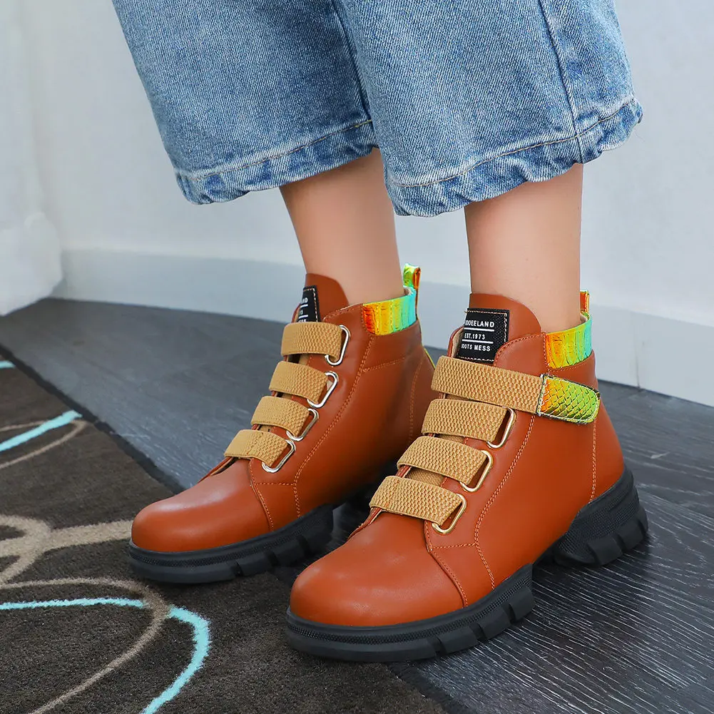

Lapolaka brand large Size 43 leisure comfortable hook&loop Women Ankle Boots Fashion Shoes Woman Casual Boots Female sneakers