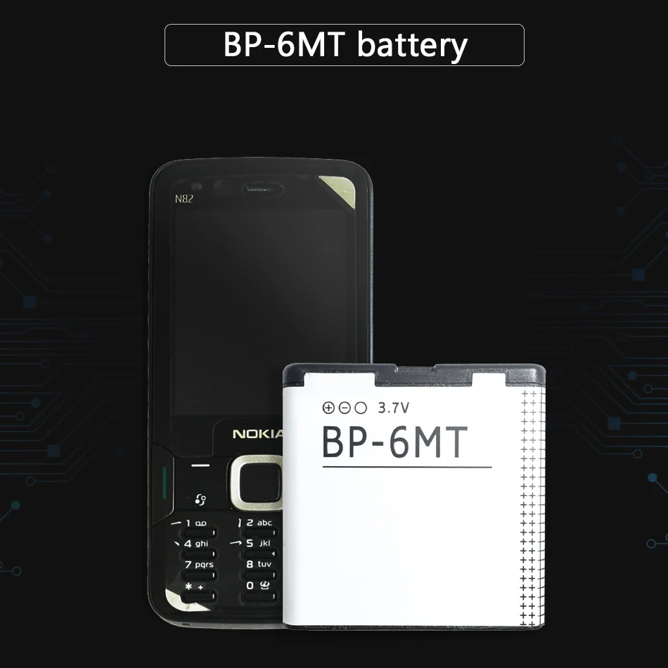

KiKiss Smart Phone Battery 1050mAh BP-6MT For Nokia N81 N82 N81-8G E51 E51i 6720 6720C BP 6MT