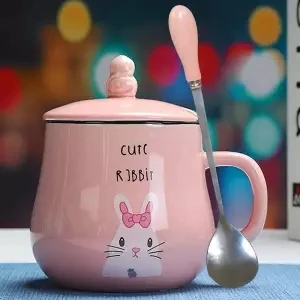 Керамическая чашка, чашка с Ложка Крышка кружка молоко подарок для пары коробка чашка Женская Студенческая кофейная чашка День рождения Подарочная кружка Tazas De ceramic a - Цвет: 350ML set