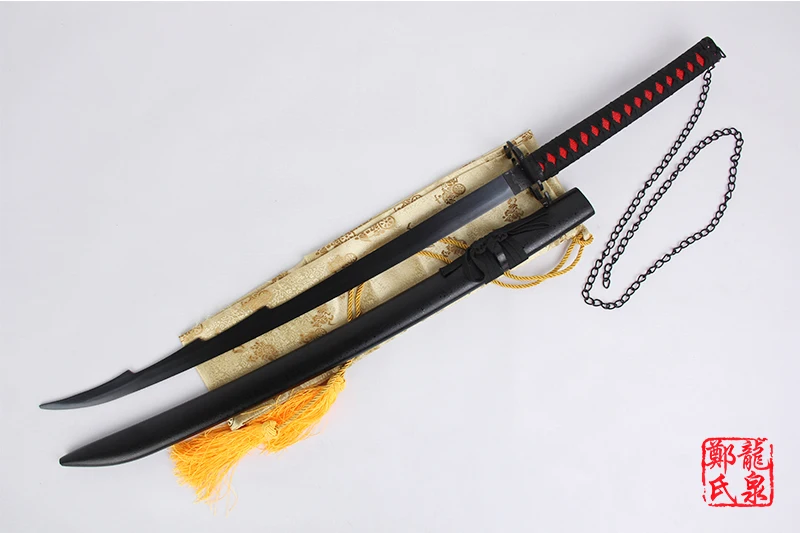 Для Bleach Аниме японская катана реплики самурайские мечи для косплея реквизит лезвие из углеродистой стали черная сумка Декоративный металл без остроты