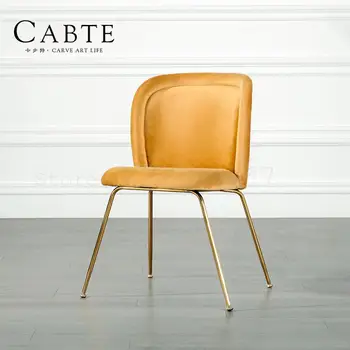 

Nordic Simple Metal Dining Chair Household Post-modern Backrest Single Chair Restaurant Hotel Visitors Negotiation Chair