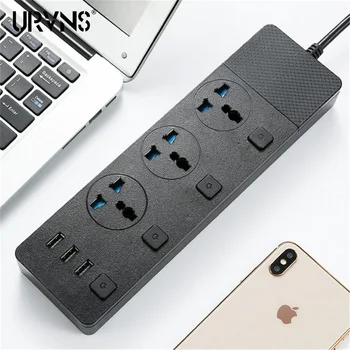 

URVNS High Power 3000W UK EU US Plug Power Strip Universal Extension Socket 3 USB Charger With Independent Switch for Home