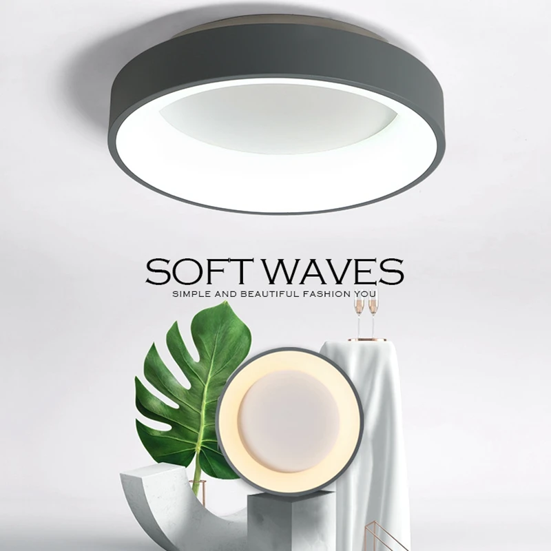 LukLoy Modern Simple Ceiling Lamp Corridor Diameter 45 cm Nordic Ceiling Lights Bedroom 3-Color Light Changeable with RC Lights
