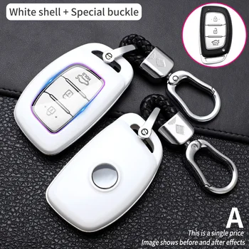 Carbon Fiber Car Smart Key Cover Case For Hyundai iX20 i30 i40 ix35 ix25 Tucson Verna Sonata Protect Button Shell Accessories - Carbon Fiber Car Smart Key Cover Case For Hyundai iX20 i30 i40 ix35 ix25 Tucson