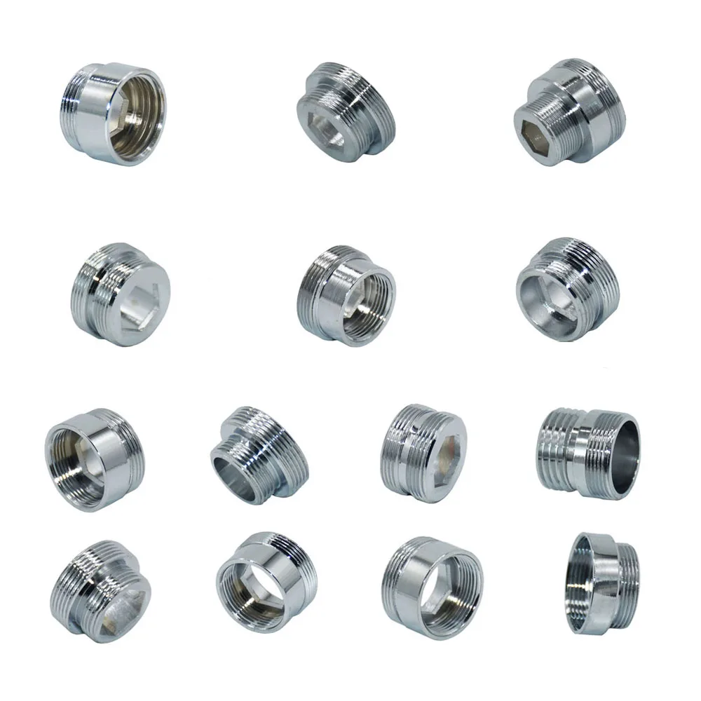 Silver 1/2 M20 M22 M24 Threaded Connector Brass M16 M17 M18 M19 M28 M32 Water Tap Connector For Faucet Adaptor 1Pcs