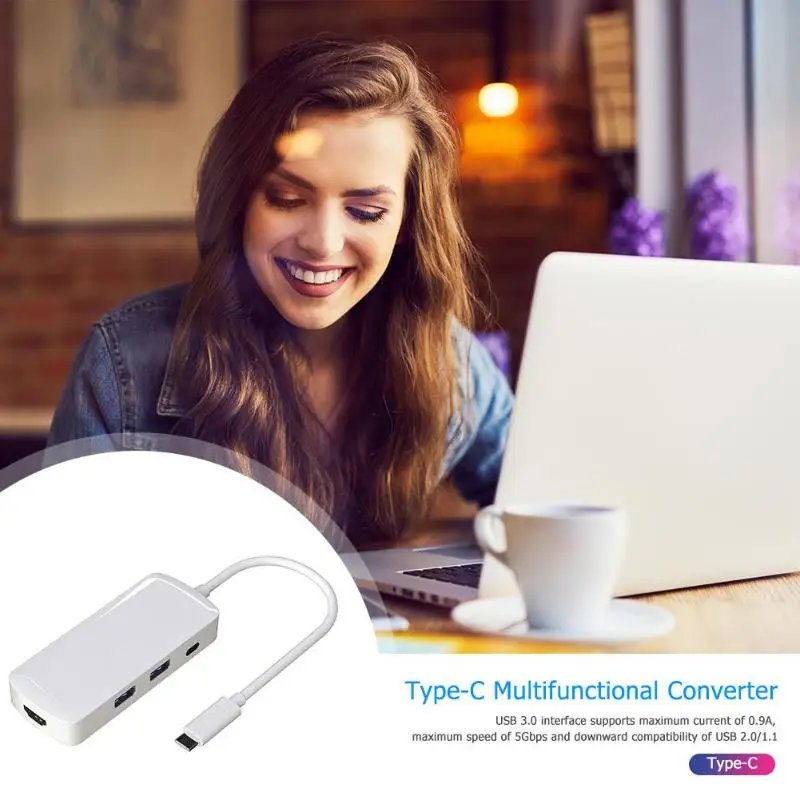USB 3,1 type-C концентратор конвертер 4K видео HDMI USB3.0 PD оригинальность обеспечение безопасности эффективность зарядки адаптер док-станция