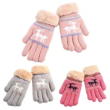 3 пар/компл. детей Разделение палец перчатки зимний теплый плотный комбинезон для детей, детские вязаные перчатки