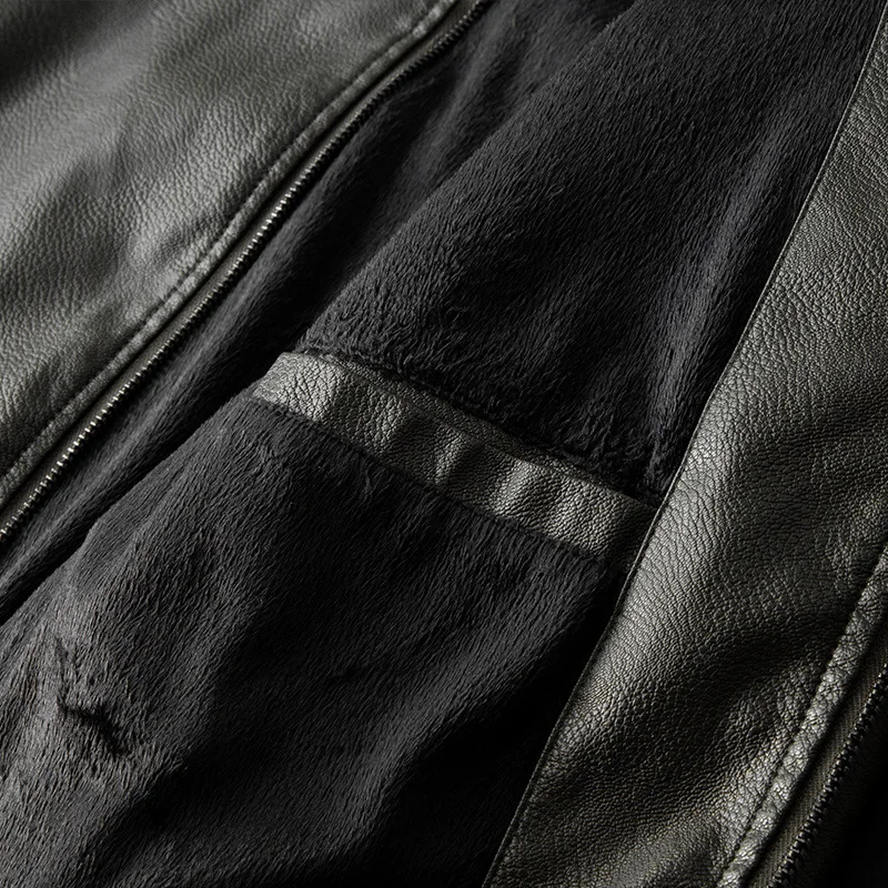 Spring And Autumn New Style European And American Minimalist Men Youth Thin Stand Collar Leather Coat PU Leather Casual Fas