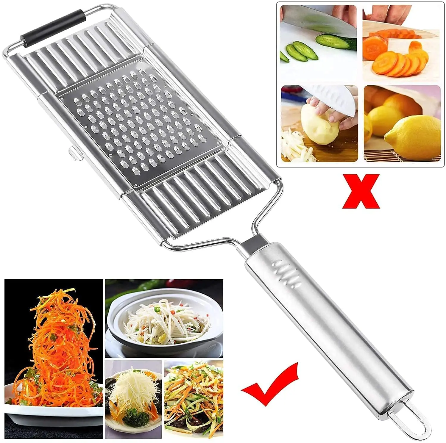 Râpe à légumes manuelle portable en acier inoxydable, déchiqueteuse, coupe,  poignée propre, multi-facile, trancheuse à usage domestique, T Y2Y5 -  AliExpress