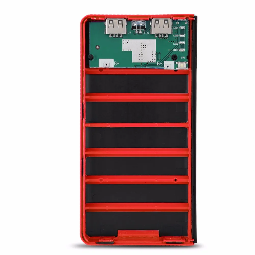 Без батареи) DIY блок питания комплект 4 USB выход для 6x18650 Батарея Блок питания держатель для мобильного телефона планшетный ПК с светодиодный