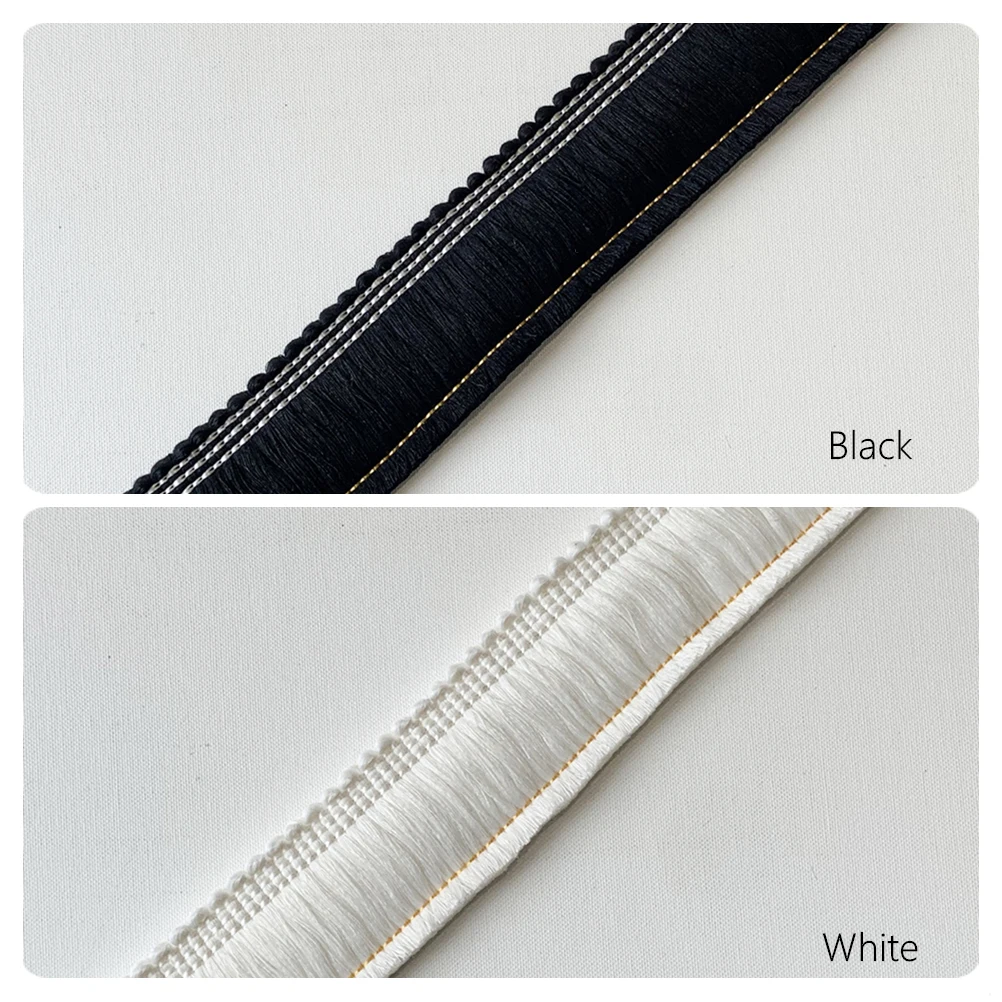 장 블랙 화이트 트림 프린지 소파 홈 인테리어 의류 장 베개 레이스 액세서리 4.5cm 폭 5미터/롤