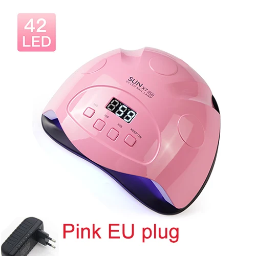 Pink EU plug Sunx7 Plus лампа для ногтей быстрая отверждение скорость светодиодная гелевая лампа с умным датчиком и таймером новейшая сушилка для всех гелей - Цвет: Pink EU plug