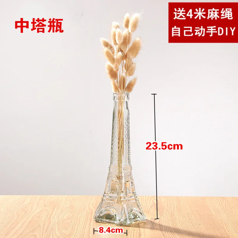 Вазы для центральные части для свадеб ваза стеклянная для цветов вазы для дома с веревкой для украшения DIY ваза - Цвет: L