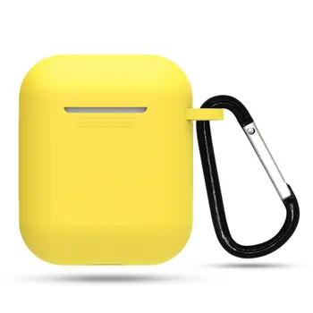 

Soft Silicone Case with Anti-lost Carabiner Anti-dust Shockproof Wireless Earphone Protective Cover For Apple for AirPods
