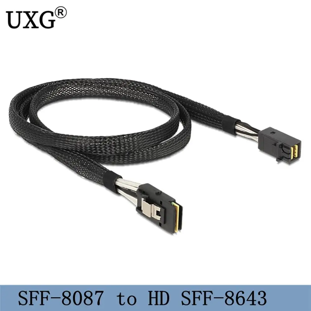 MINI SAS 8643 до SFF 8087 HD сервер хранения данных массив кабель 45 см 80 Mini SFF-8643 жесткий диск
