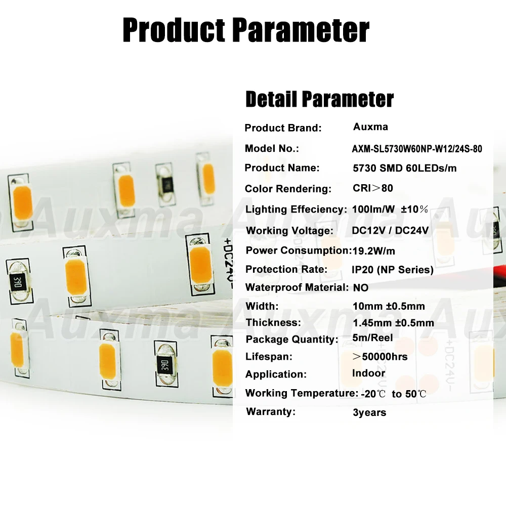 5730 60 Светодиодный s/m Светодиодная лента, 19,2 Вт/м CRI80 IP20, DC12V/24 V, 300 светодиодный s/Reel, 5 m/Reel, не водонепроницаемый для внутренней гостиной