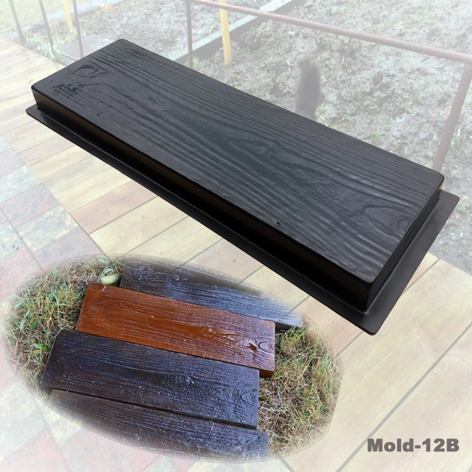 Imitation Wood Grain DIY Pavement Lawn Path Cement Mold Paving Mould