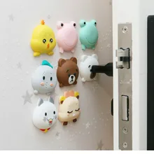 Силиконовый коврик для дверей в подушке, бесшумный коврик для ванной комнаты, Мультяшные наклейки на бампер