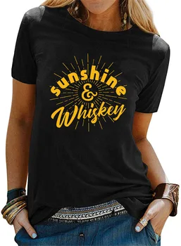 

New fashion printed casual round neck short sleeve women's T-shirt
