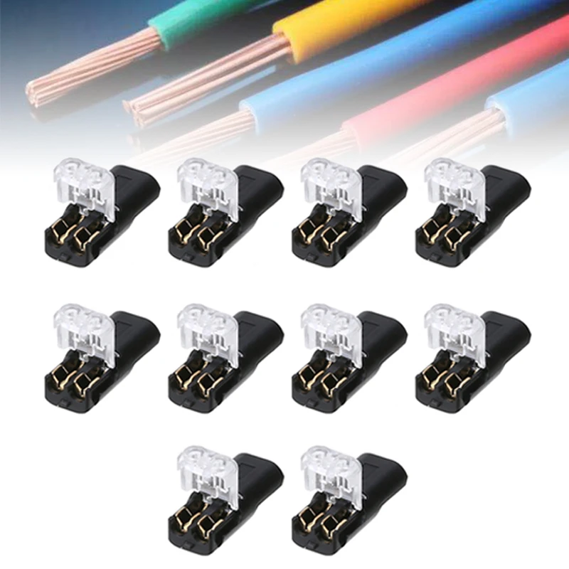 

10pcs 12V Wire Cable Snap Plug In Connector Terminal Fast Connections Joiners Car LED Electrical Supplies