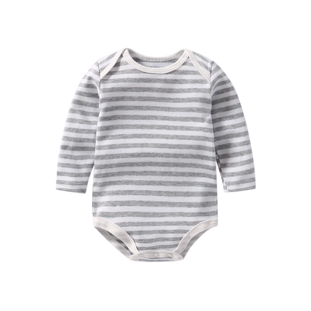 Gray Stripe Детские ползунки для девочек; боди для маленьких девочек; боди с длинными рукавами для новорожденных; хлопковое боди для малышей; одежда для близнецов; одежда в горошек - Цвет: Gray Stripe