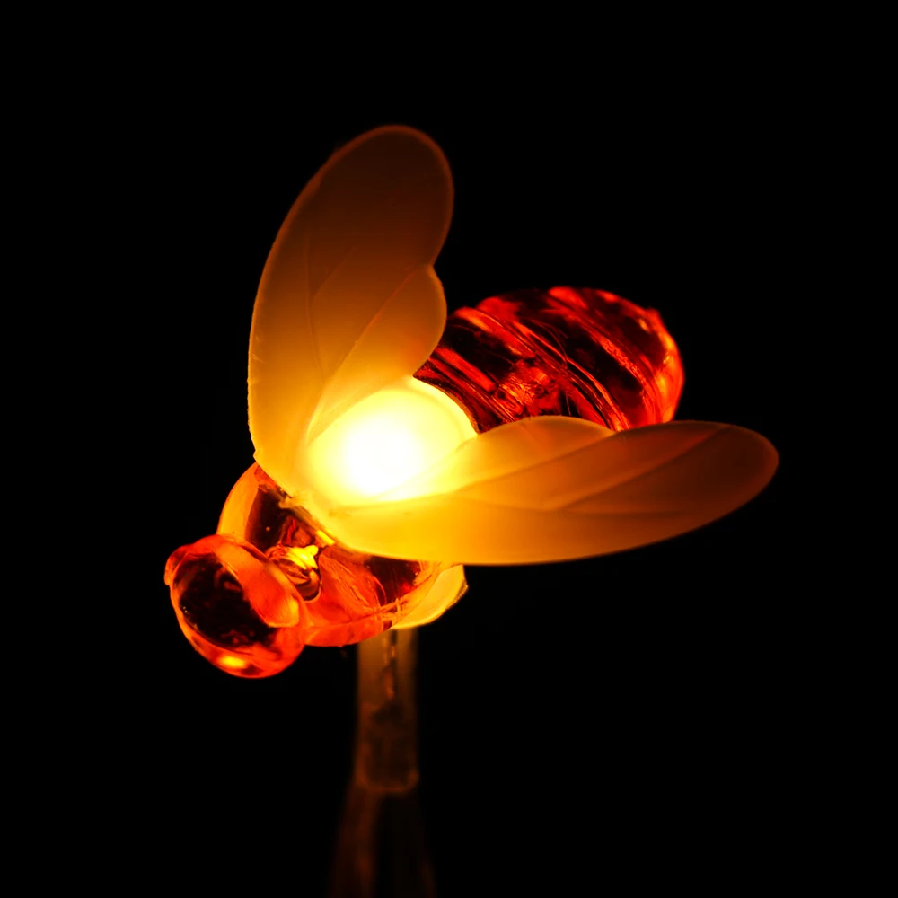 New Battery Powered Cute Honey Bee Led String Fairy Light 10 Leds 20 Leds 40 Leds Bee Outdoor Garden Fence Patio 1.5m /2m/3m/4m