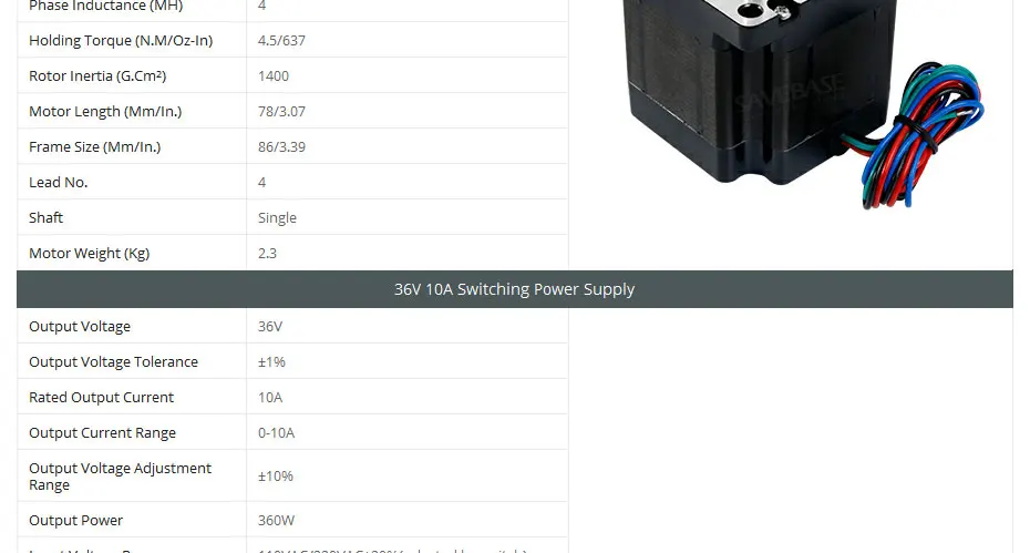 ENGMATE 4 шаговый двигатель TB6600 драйвер HB Nema34 637oz-in Мотор 36В Тормозной Блок питания для "сделай сам"