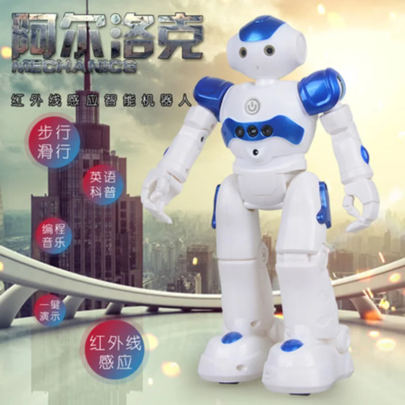 

Al Locke Remote Control Intelligent Robot Gesture Sensing Singing Dancing Programming Patrol Educational Early Education Robot