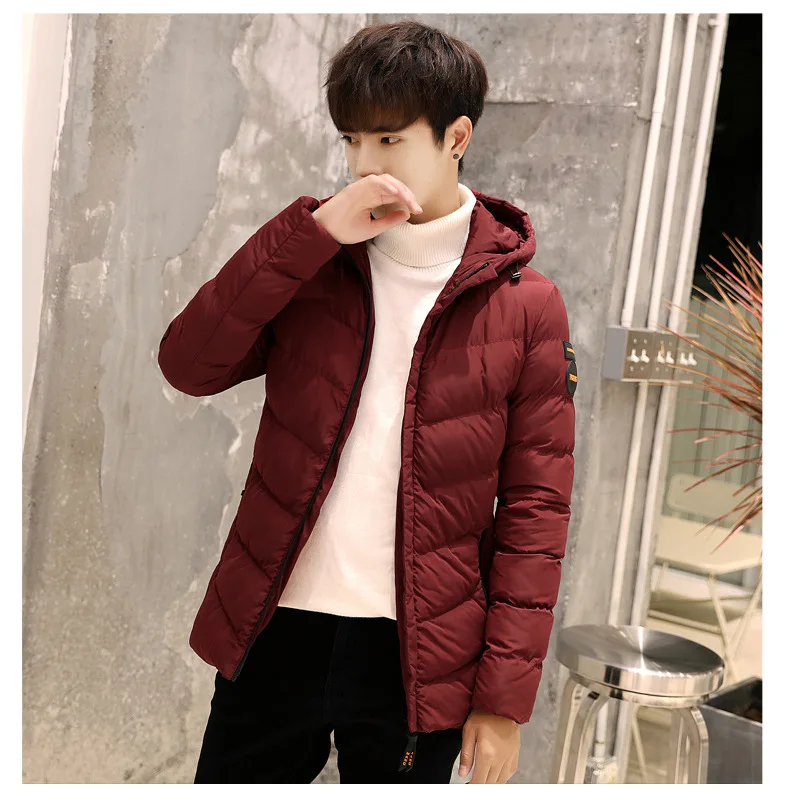 Winter Thick Hooded Cotton-padded Clothes Young MEN'S Coat Korean-style Cotton Coat Large Size Men'S Wear Fashion Warm Cotton-pa