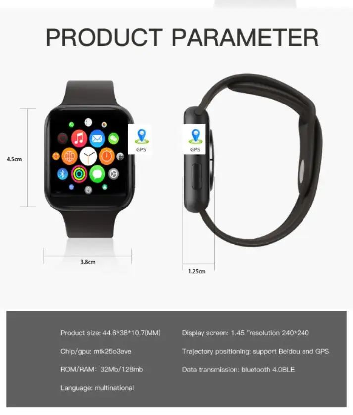 IWO 11 GPS Bluetooth Smart Watch 1:1 SmartWatch 44mm Case Series 5 for Apple iOS Android Heart Rate Blood Pressure