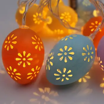 

10 LED Hollow Easter Eggs Shape Fairy String Light Energy Saving Battery Powered for Tree Upstairs Banister Party Decor