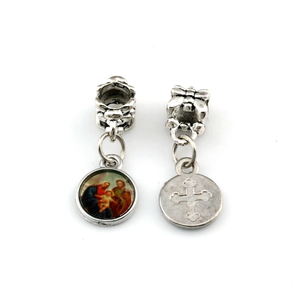 100Pcs Mixed Catholic Church Medals Saints Cross Charm Pendants For Jewelry Making Bracelet Necklace DIY Findings 10x25mm A-373a