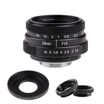 

new style fujian 25mm f1.8 C mount CCTV camera Lens II for Fuji Fujifilm X-Pro1 (C-FX) free shipping