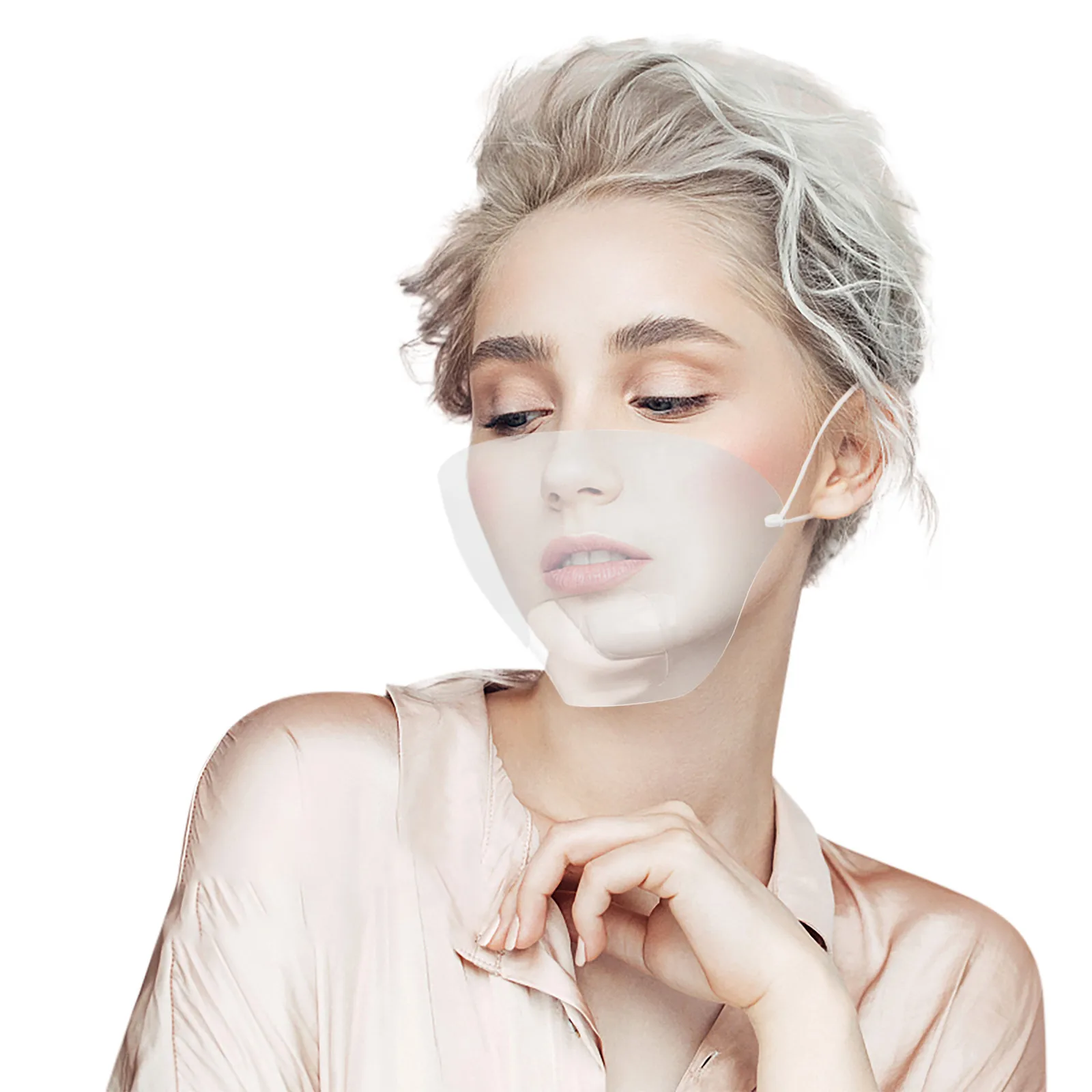 

Fast Delivery 1/5/10/20/30pcs Restaurant Chef Mask Lip Language Mask Catering Transparent Mask Bandage MÃ¡scara transparente 2020