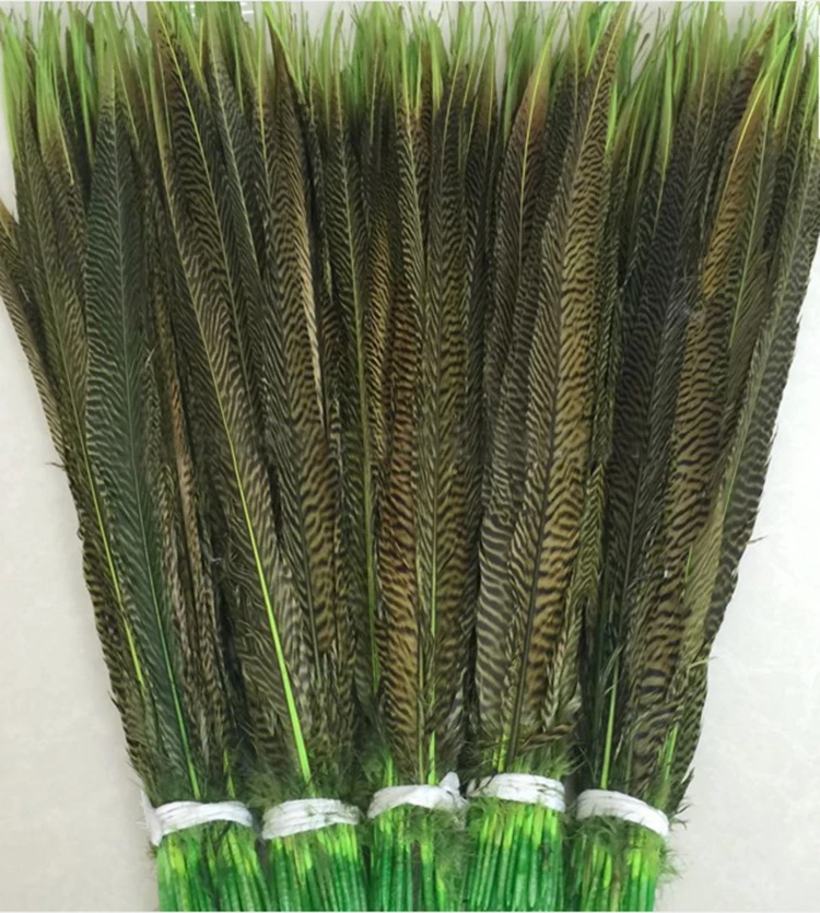apple green MFeather 70-75 см золотые перья фазана окрашенные красочные дамские хвосты фазана перо для карнавала украшения Плюмы - Цвет: apple green