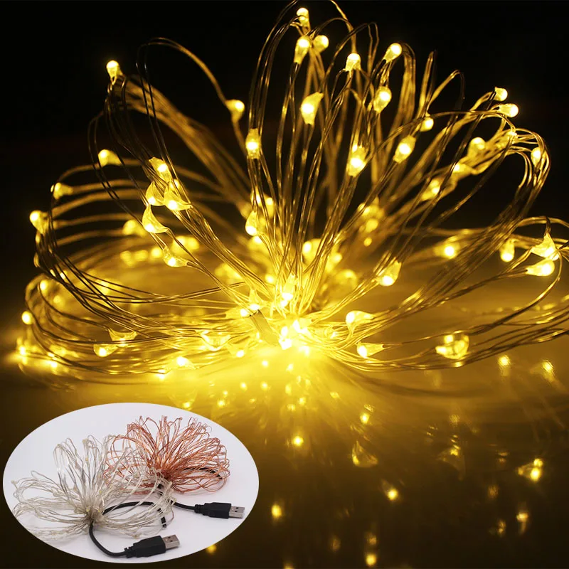 

2M 5M 10M Led Strings Copper Wire USB/Battery Operated Christmas Wedding Party Decoration LED String Fairy Lights