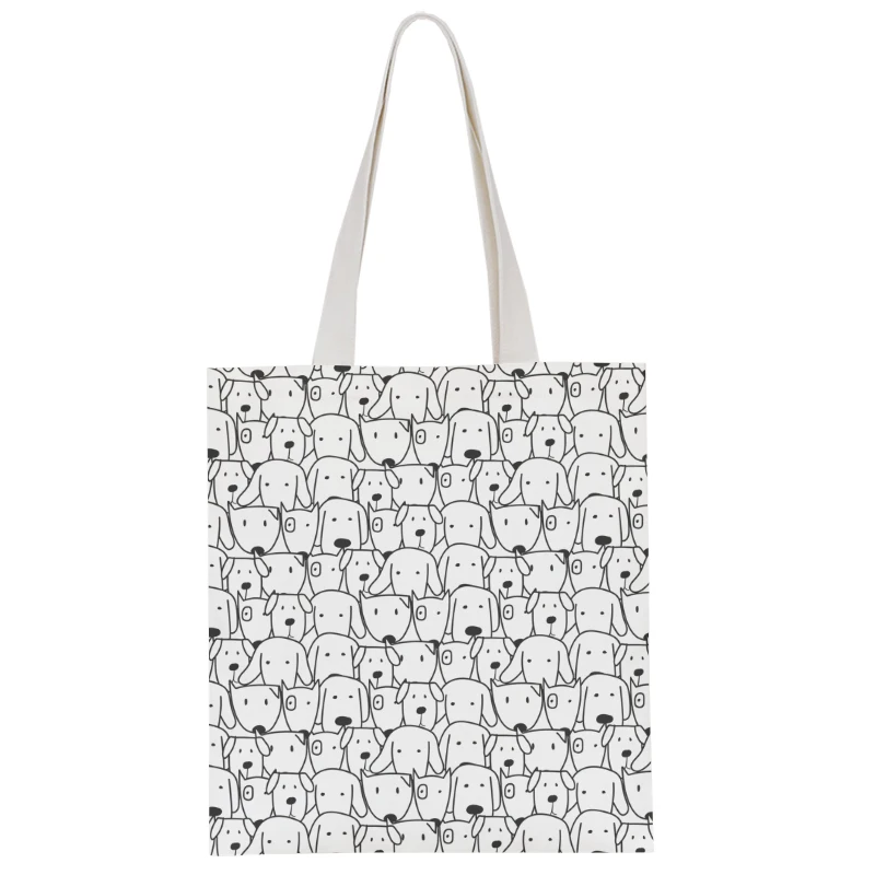 New Fashion Ladies Canvas Shoulder Bag Cute Animal Pink Sweet Girl Handbag Casual Harajuku Light Storage Bag Funny Shopping Bag