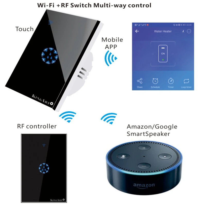 Горячее предложение! Нажмите переключатель Smart Wifi воды HeaterSwitch котел Alexa переключатели Google Home голосовой разъем для США открытый таймер 4G приложение Cont