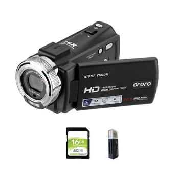 Videocamera Full HD 1080P Videocamera digitale Ordro V12 Visione notturna a infrarossi Uso domestico Camara per Youtuber Principiante Vlogging