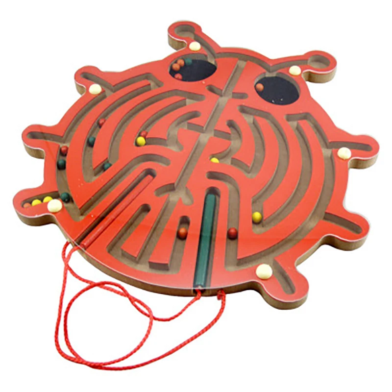 

Wooden chafer magnetic maze toy wooden animal intelligence magnetic stick parent-child interactive puzzle game